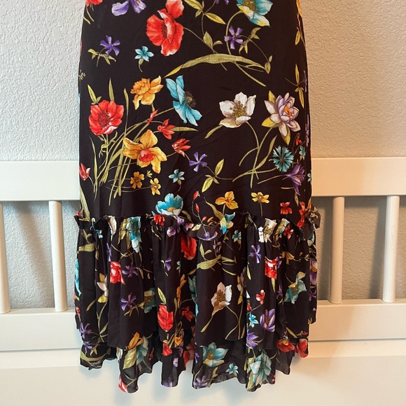 Y2K Preppy Fairy Babydoll Midi Dress Size S Boho Gypsy grunge ruffle brown - Picture 5 of 12